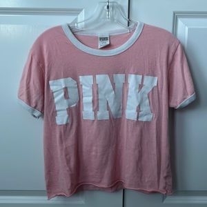 PINK by VS peach colored logo soft tshirt